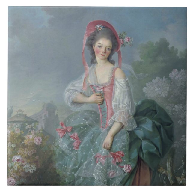 Azulejo De Cerâmica Mademoiselle Guimard (por Jacques-Louis David) (Frente)