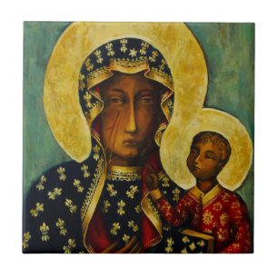 Azulejo De Cerâmica Madona Negra de Częstochowa