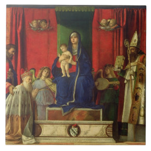 Azulejo De Cerâmica Madonna e criança (Altarpiece de Barbarigo) 1488