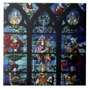 Azulejo De Cerâmica Madonna e criança com anjos e reflec dos retratos