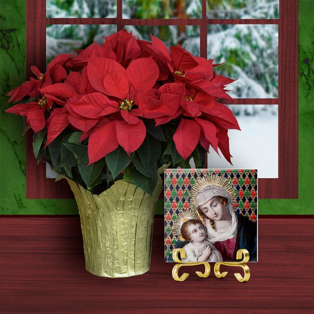 Azulejo De Cerâmica Madonna e Criança (DPT 001) (Criador carregado)