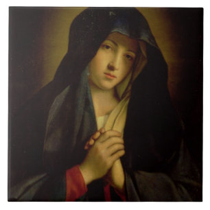 Azulejo De Cerâmica Madonna na amargura (óleo em canvas)