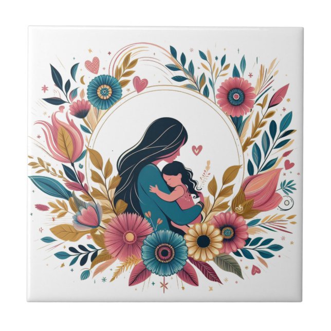 Azulejo De Cerâmica mãe ama (Frente)