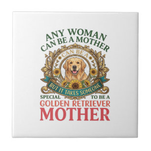 Azulejo De Cerâmica Mãe Cachorro Retriever Dourado Girassóis Abelhas_1