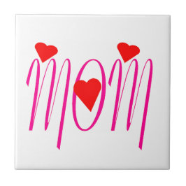 Azulejo De Cerâmica Mãe com Corações Vermelhos