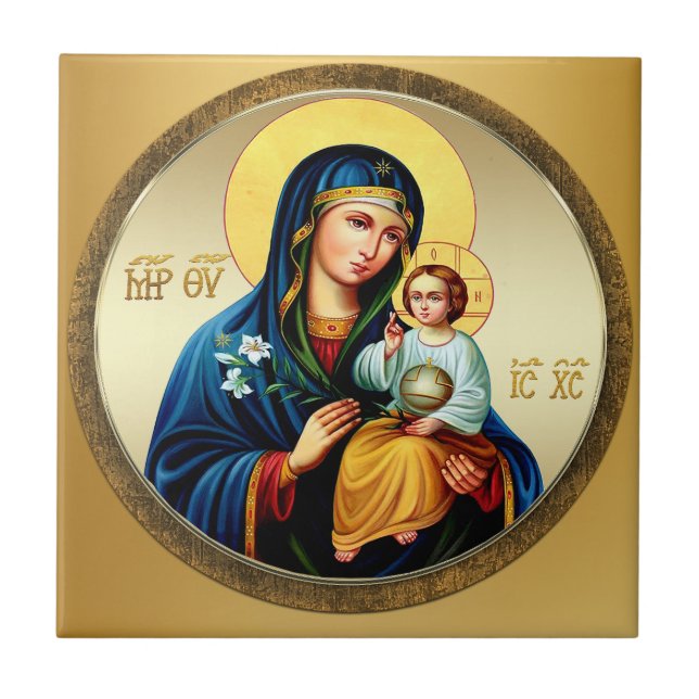 Azulejo De Cerâmica Mãe de Deus, virgem Maria (Frente)