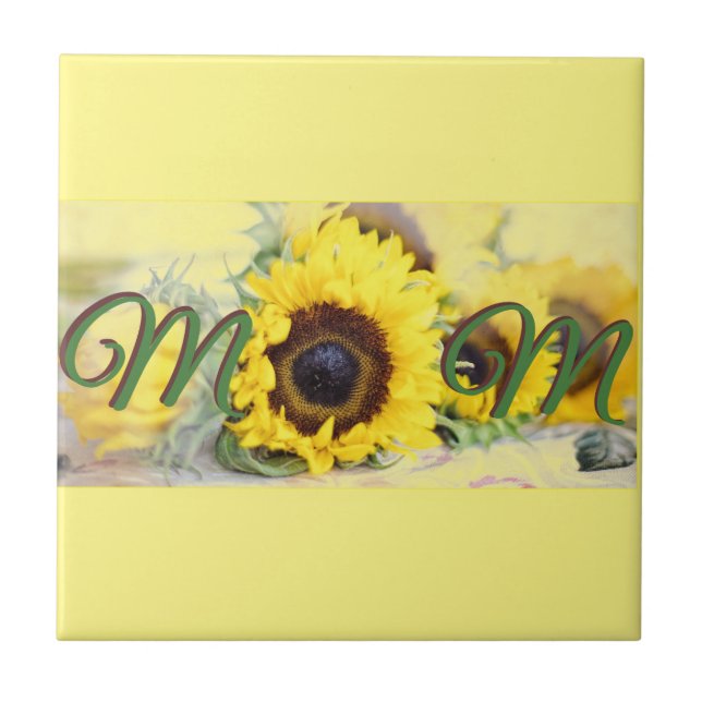 Azulejo De Cerâmica Mãe de girassol (Frente)