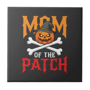 Azulejo De Cerâmica Mãe do Halloween do Remendo da Abóbora Bruxa