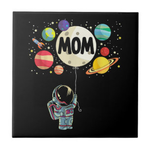 Azulejo De Cerâmica Mãe do Menino de Aniversário Astronauta Espacial 1