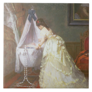 Azulejo De Cerâmica Mãe e bebê, 1869 (óleo no painel)