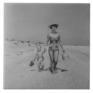 Azulejo De Cerâmica Mãe e filho