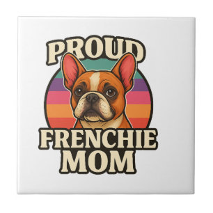 Azulejo De Cerâmica Mãe Frenchie Design Fofo de Amante de Bulldog Fran