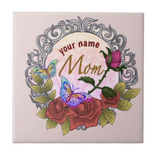 Azulejo De Cerâmica Mãe Rosa Rosebud