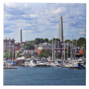 Azulejo De Cerâmica Mães de Boston - Marina com Monumento Bunker Hill