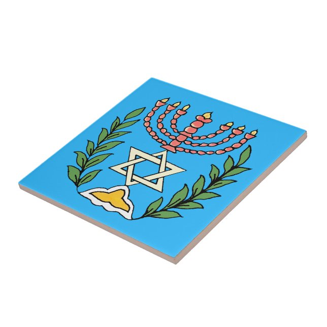 Azulejo De Cerâmica Magen Persa David Menorah (Lateral)