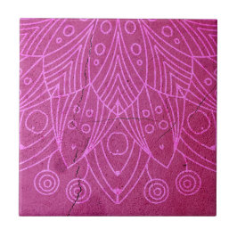 Azulejo De Cerâmica Magenta Mandala Zen Espírito De Mente Russo