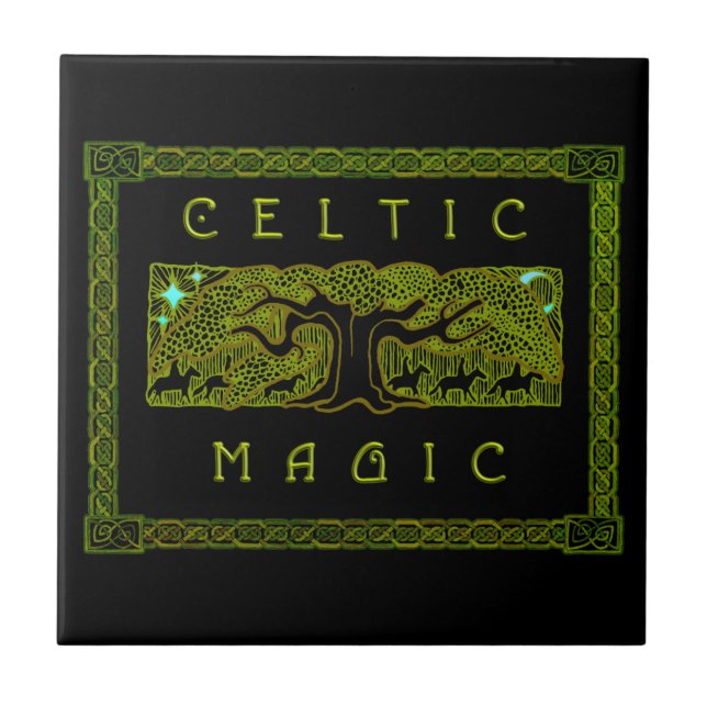 Azulejo De Cerâmica Magia Celta - A Árvore Excelente (Frente)