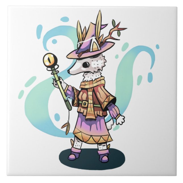 Azulejo De Cerâmica Magical wolf (Frente)