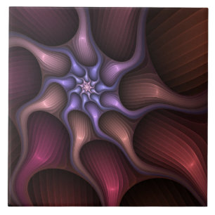 Azulejo De Cerâmica Mágico Abstrato Listrado Colorido Fractal Brilhant