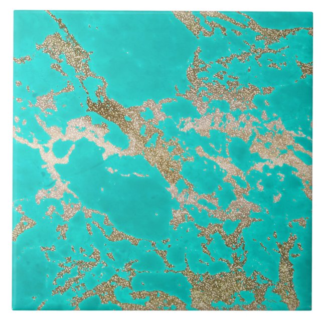 Azulejo De Cerâmica Magnífica moda moderna mármore de ouro falso (Frente)