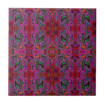 Magnífico Padrão Ondulado Magenta, Vermelho e Verd