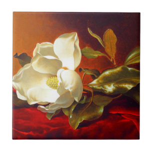 Azulejo De Cerâmica Magnolia em Red Velvet Martin Johnson Heade