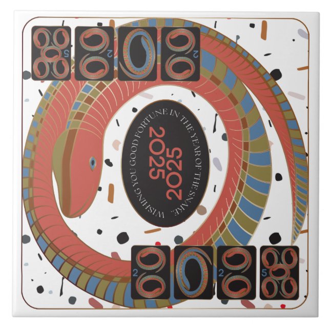 Azulejo de cerâmica Mah Jongg 2025 (Frente)