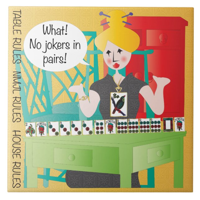 Azulejo De Cerâmica Mah Jongg Diz Sem Jokers (Frente)