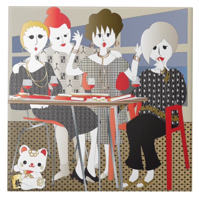 Azulejo De Cerâmica Mah Jongg MAHJ! (Frente)