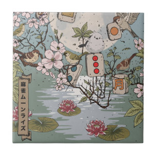 Azulejo De Cerâmica Mahjong Luar da Lua