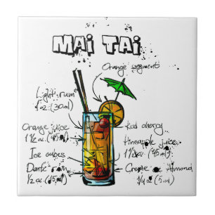 Azulejo De Cerâmica MAI TAI da receita do cocktail