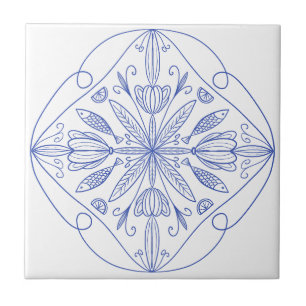 Azulejo De Cerâmica Maiolica azul Amalfi Coast Sardine Fish & Citrinos