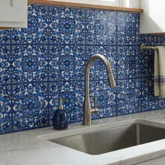Azulejo de cerâmica maiolica italiana azul