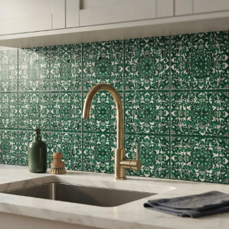 Azulejo de cerâmica maiolica italiana verde