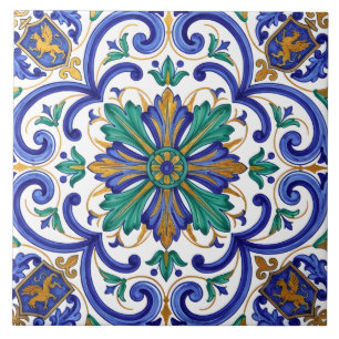 Azulejo De Cerâmica Majestoso barroco italiano em Majólica