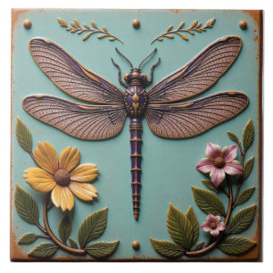 Azulejo De Cerâmica Majestoso Voo de Anisoptera