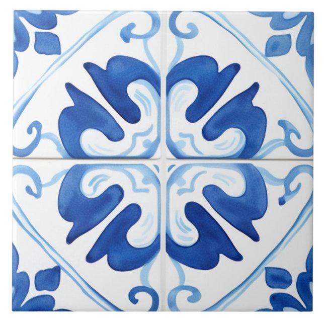 Azulejo De Cerâmica Majolica,azulejos azuis,azulejos Sicilianos,Azulej (Frente)