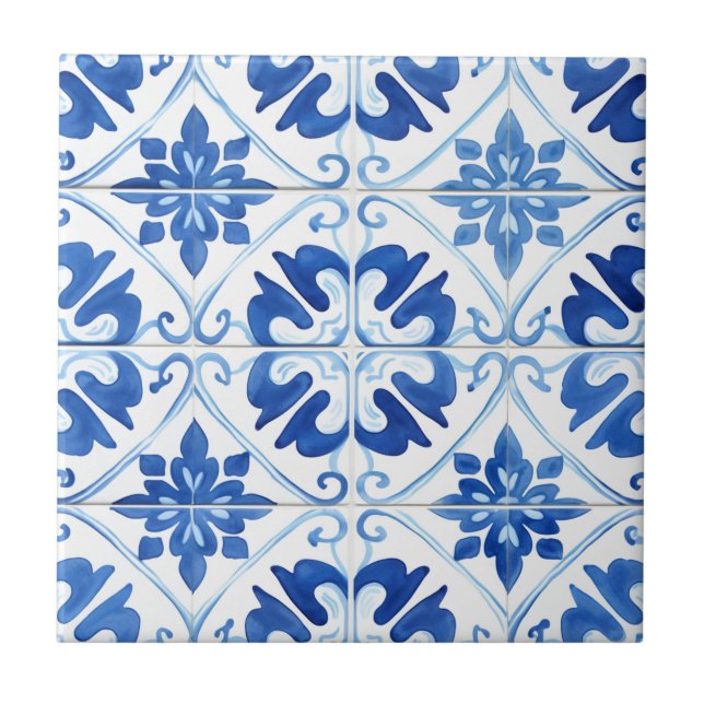 Azulejo De Cerâmica Majolica,azulejos azuis,azulejos Sicilianos,Azulej (Frente)