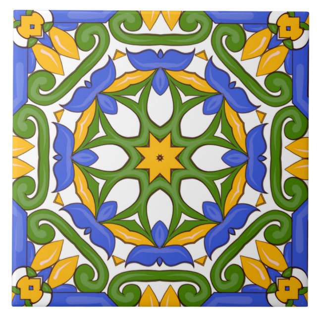 Azulejo De Cerâmica Majolica,azulejos do Mediterrâneo (Frente)