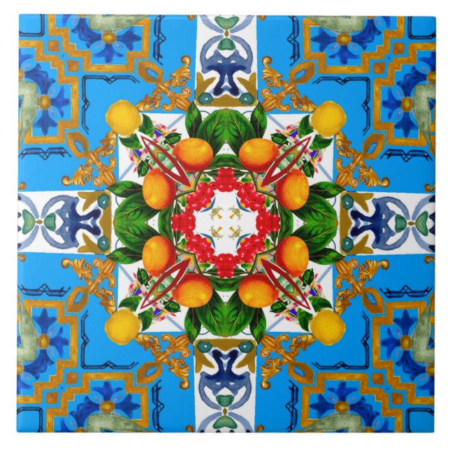 Azulejo De Cerâmica Majolica,azulejos do Mediterrâneo (Frente)