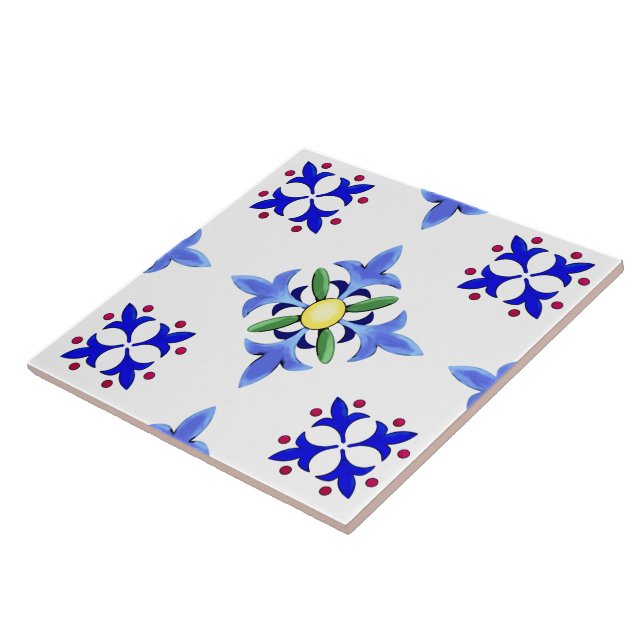 Azulejo De Cerâmica Majolica, estilo mediterrânico  (Lateral)