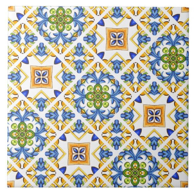 Azulejo De Cerâmica Majolica,limão,azulejos Sicilianos,Azulejo cerâmic (Frente)