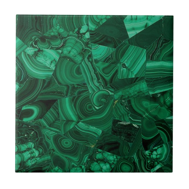Azulejo De Cerâmica Malachite Gemstone Impressão (Frente)