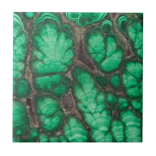 Azulejo De Cerâmica Malachite verde padrão (Frente)
