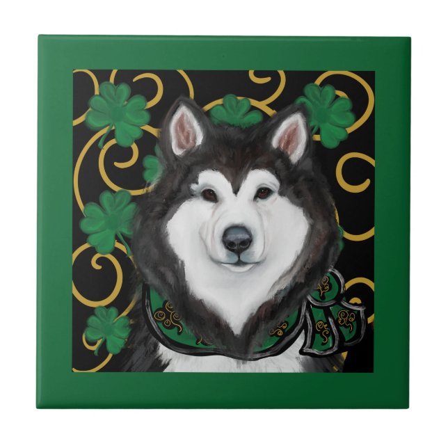 Azulejo De Cerâmica Malamute do Alasca (Frente)