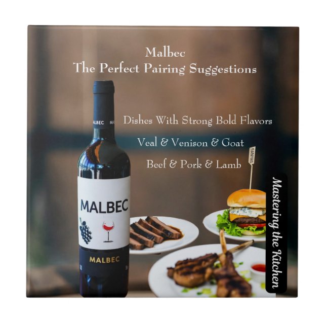 Azulejo De Cerâmica Malbec Wine Pairing Guide/Mastering the Kitchen (Frente)