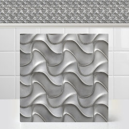 Azulejo De Cerâmica Malha Entrelaçada de Titânio Escovado Ondas Curvas