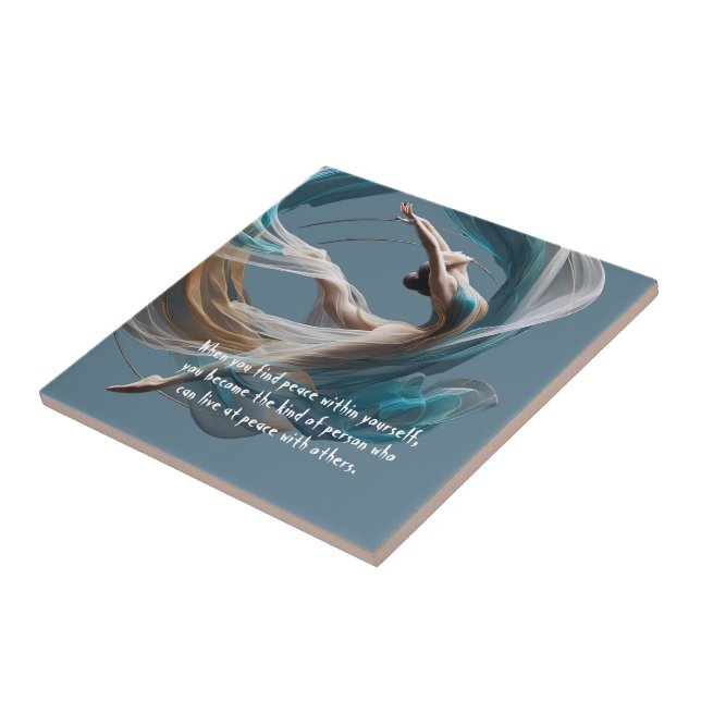 Azulejo De Cerâmica Malhação de pilotos instrutores de ioga aérea voad (Lateral)