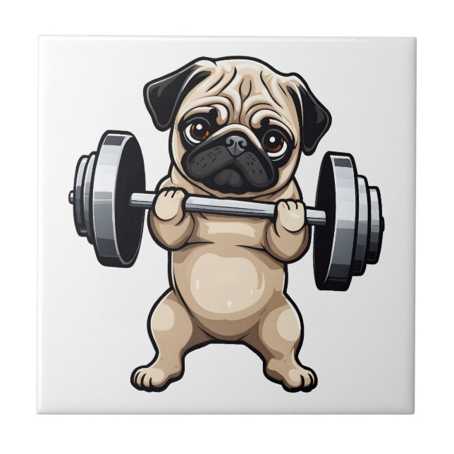 Azulejo De Cerâmica Malhação Pug (Frente)