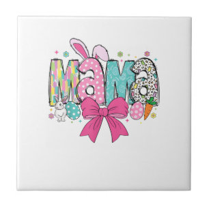 Azulejo De Cerâmica Mama Mini Páscoa Combinando Mama Bunny Dia de Pásc